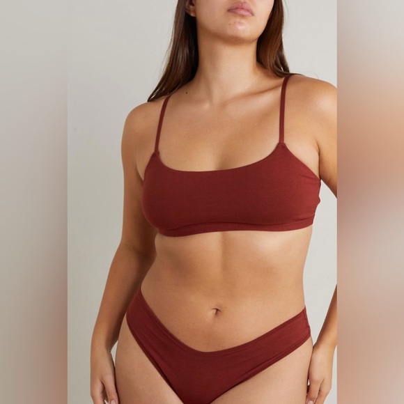 SKIMS Scoop Stretch-Cotton Jersey Bralette | Color: Wine/Brick Red | NEW/NWOT!🍷 - Picture 1 of 7